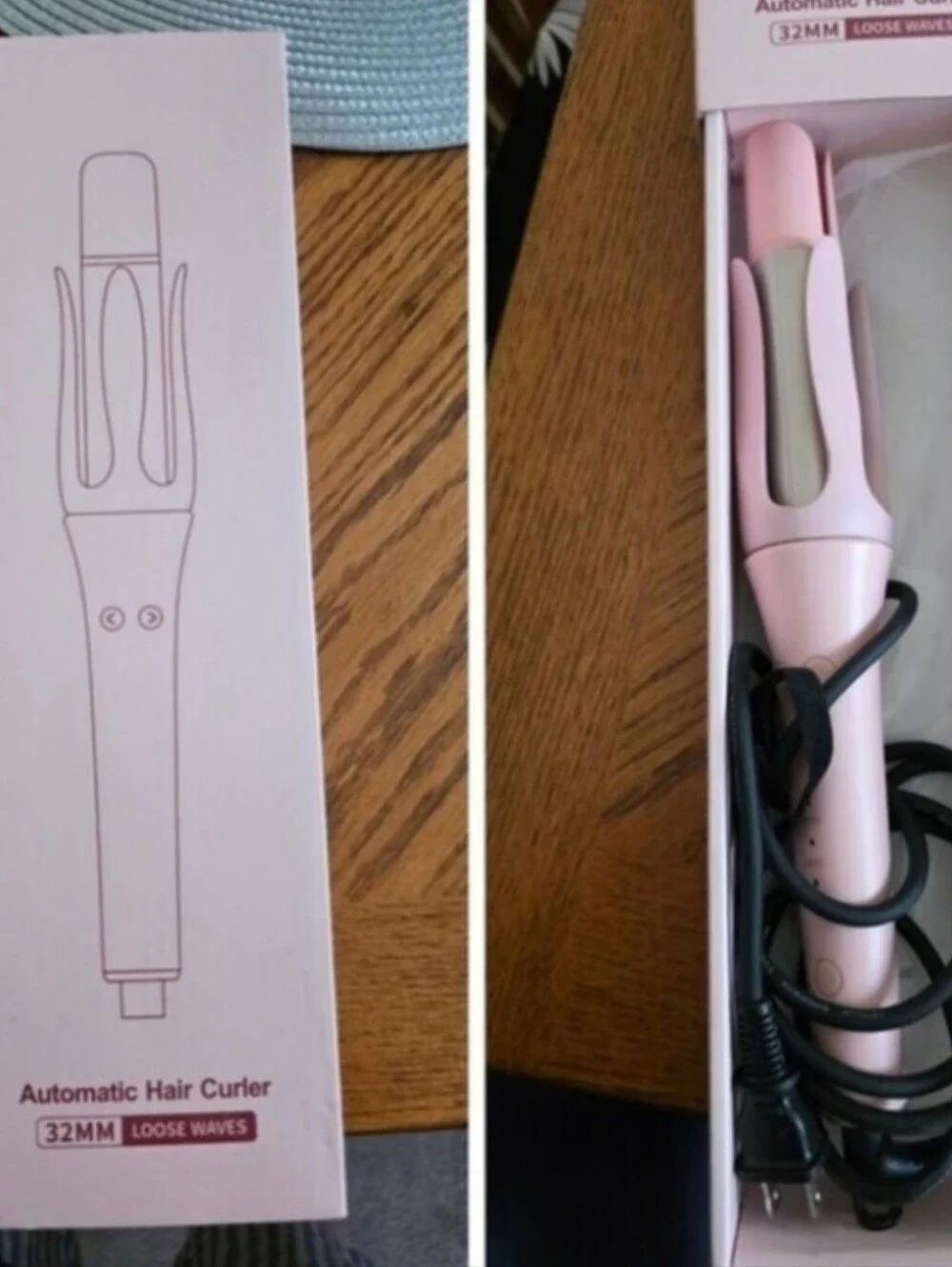 Automatic 32mm Pink Hair Curler - Loose Waves